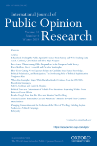 Article by Béla Janky has been published in International Journal of Public Opinion Research